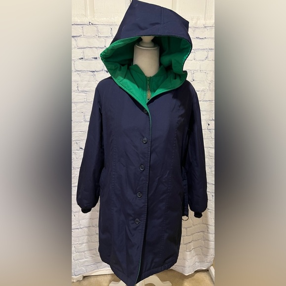 London Fog Weatherwear of Distinction Womens Winter Coat Lined Navy 8 Regular - Picture 1 of 9
